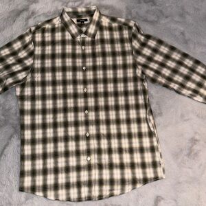 Alfani Mens Concord Plaid Button Up Shirt, Green large​